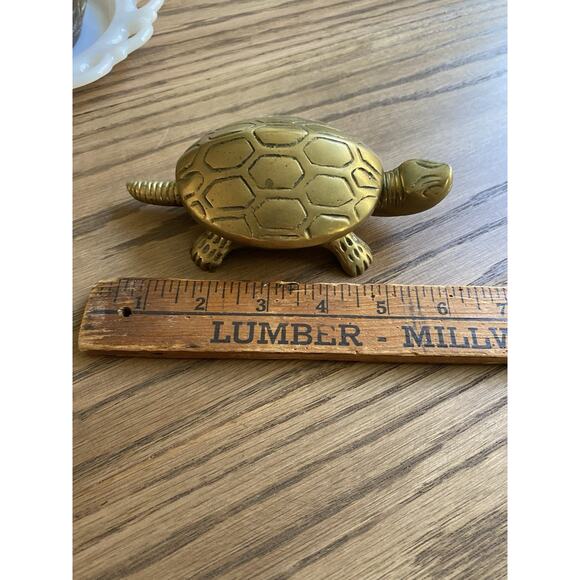 Vintage Solid Brass Turtle Bell Wind Up Hotel Bell Korea Not Working - Picture 4 of 5